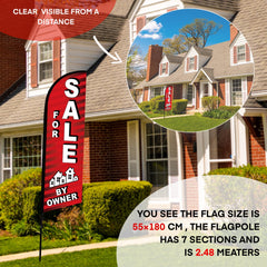 DIMARONGTON assembled flag in a yard demonstrating height and roadside visibility