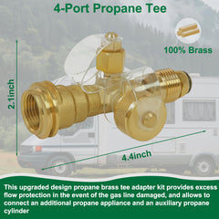 Dingbaayee brass tee closeup showing threaded POL and ACME ports for secure fit
