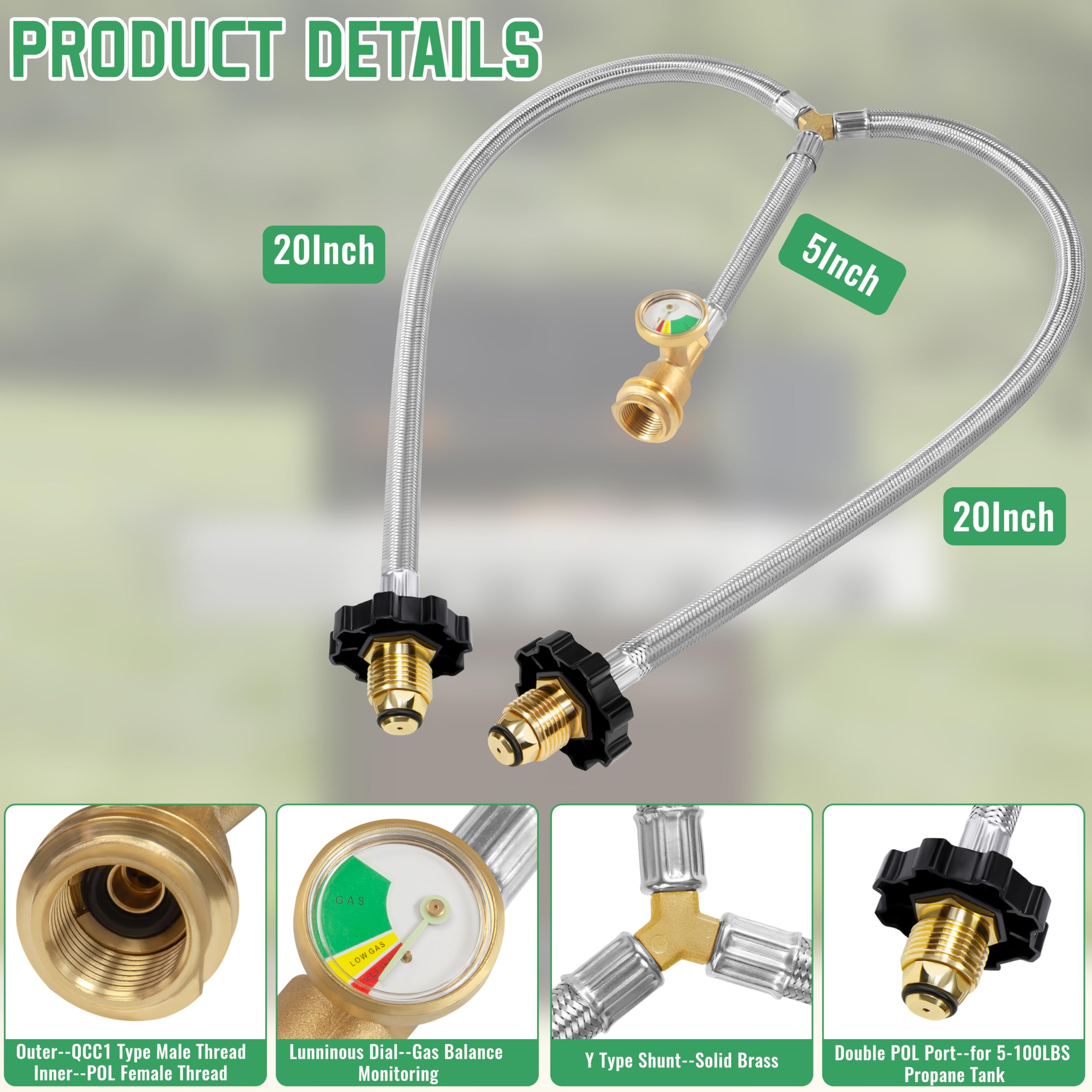 Dingbaayee close-up of solid brass fittings for secure leak-resistant seal