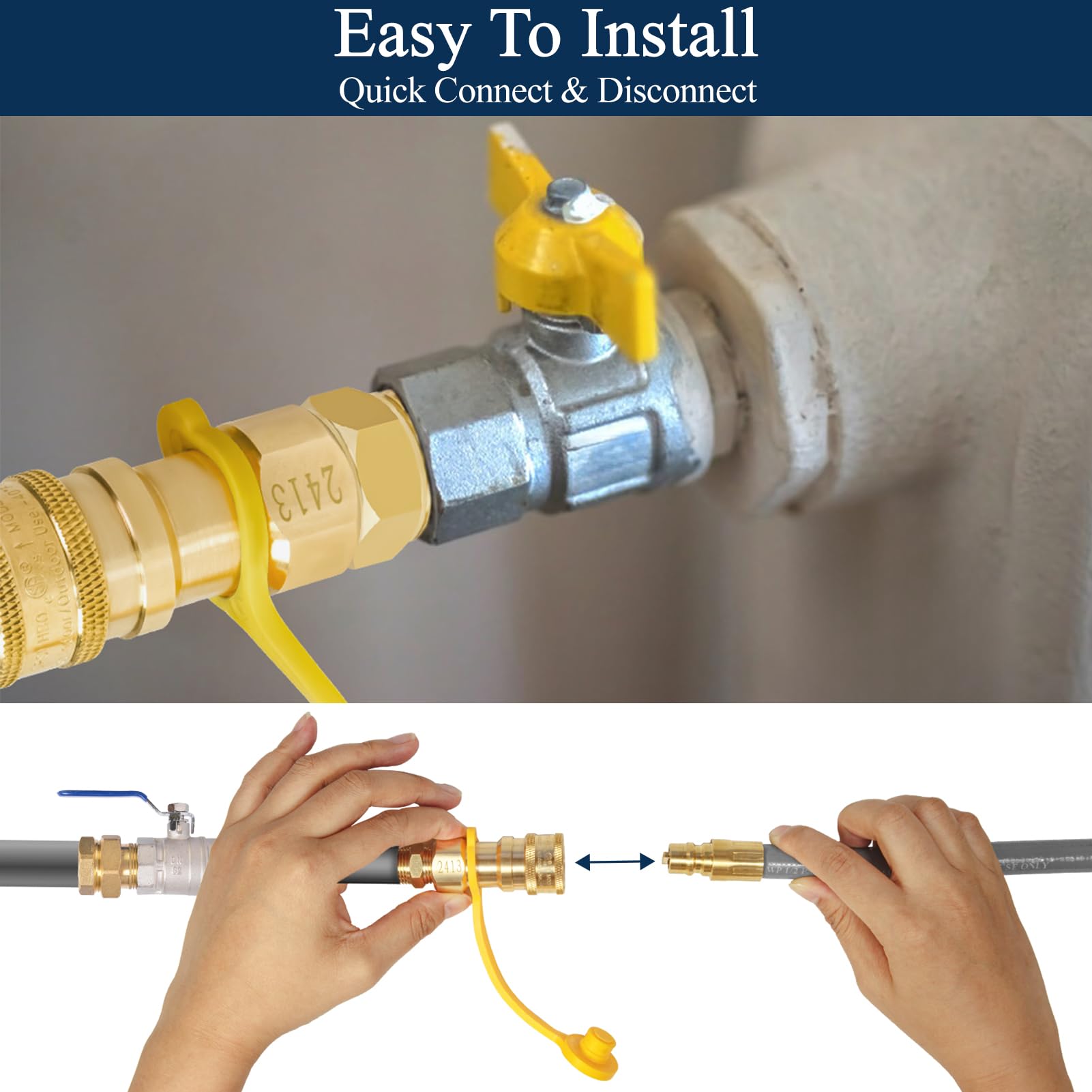 Dingbaayee quick-connect attached to grill valve for fast hook-up