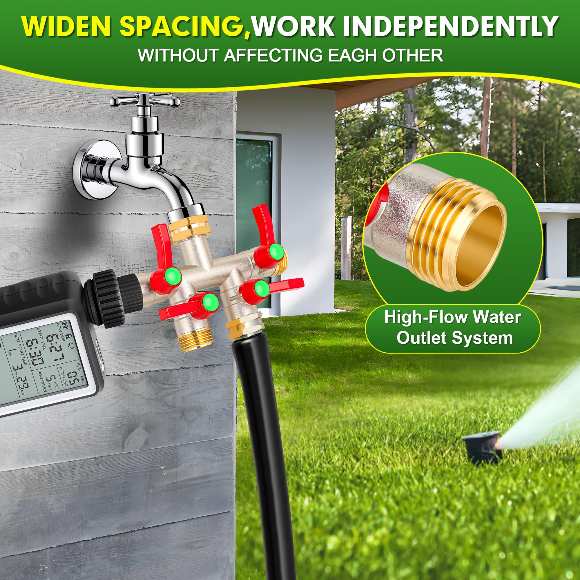 DINGBAI long handle and valve closeup offering easier on/off control