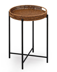 DINGTAI front view of round end table showing compact design and versatility