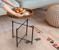 DINGTAI table beside sofa showing scale and versatile living room use