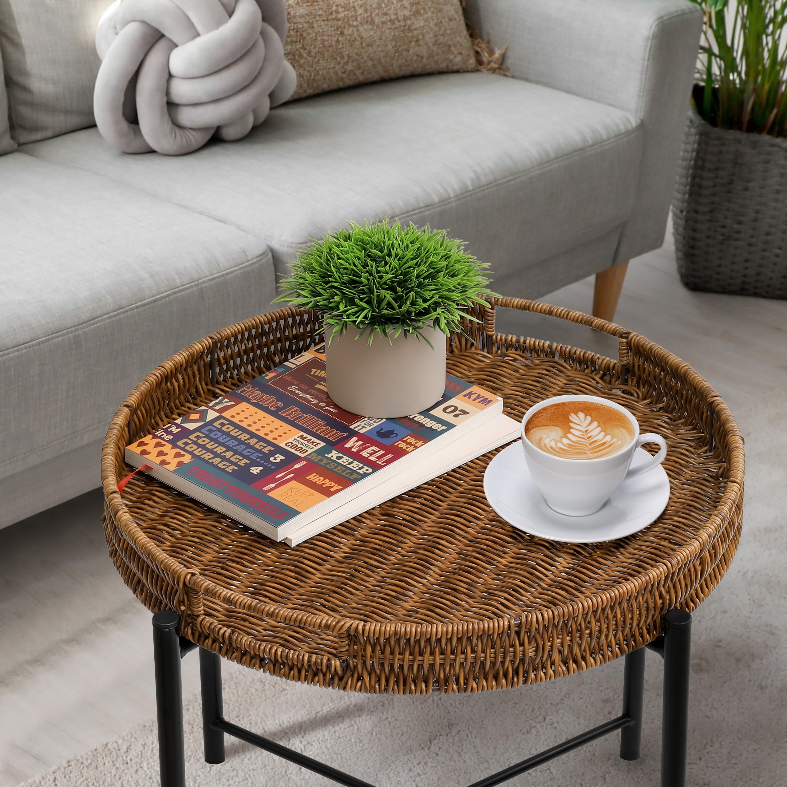 DINGTAI table on patio with plants showcasing weather‑resistant functionality