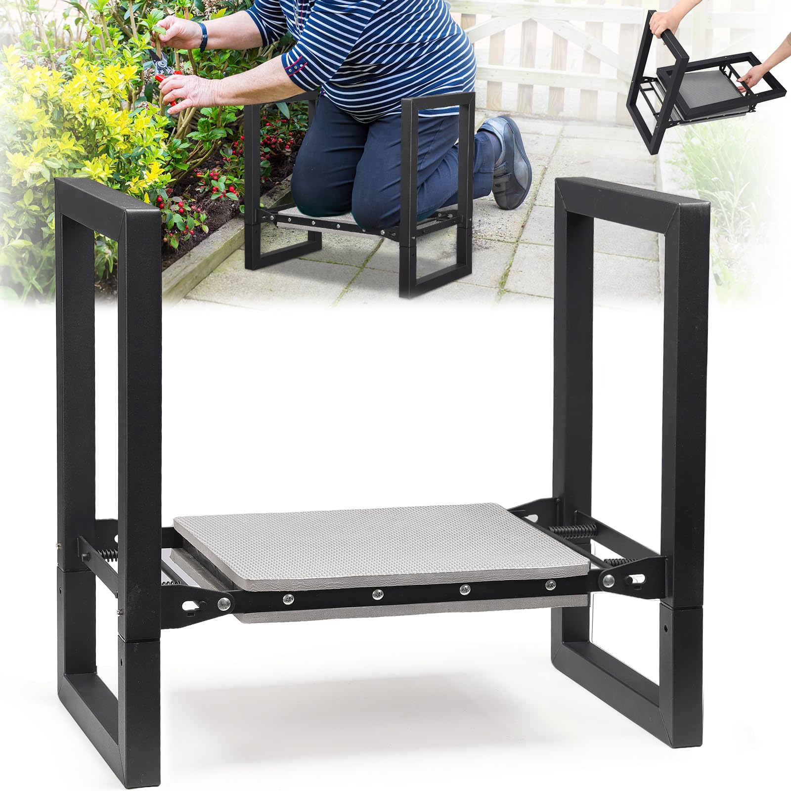 DIOVPLX front view of kneeler and seat showing stability and comfort
