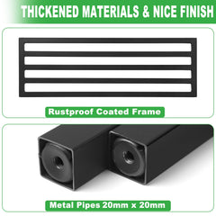 Dipion close-up of thick 20x20mm metal frame demonstrating durable support