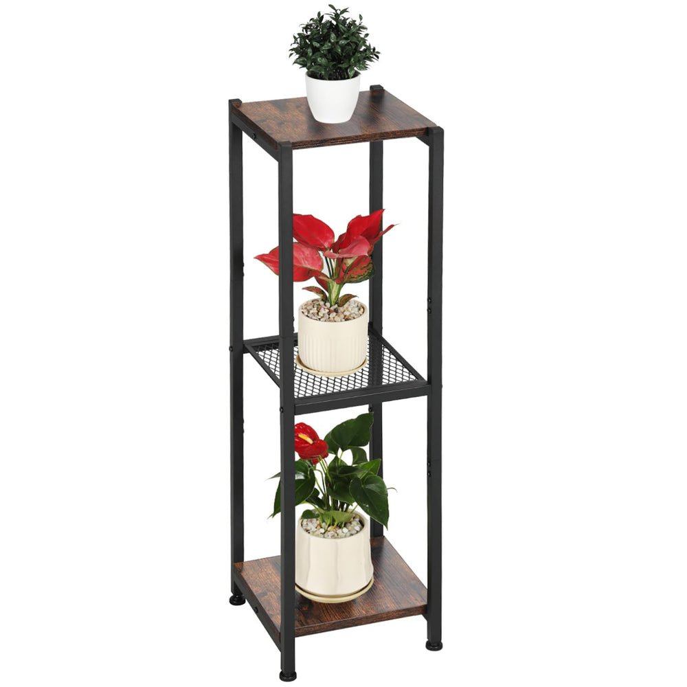 Dipion front view of 3-tier stand showing compact vertical display benefit
