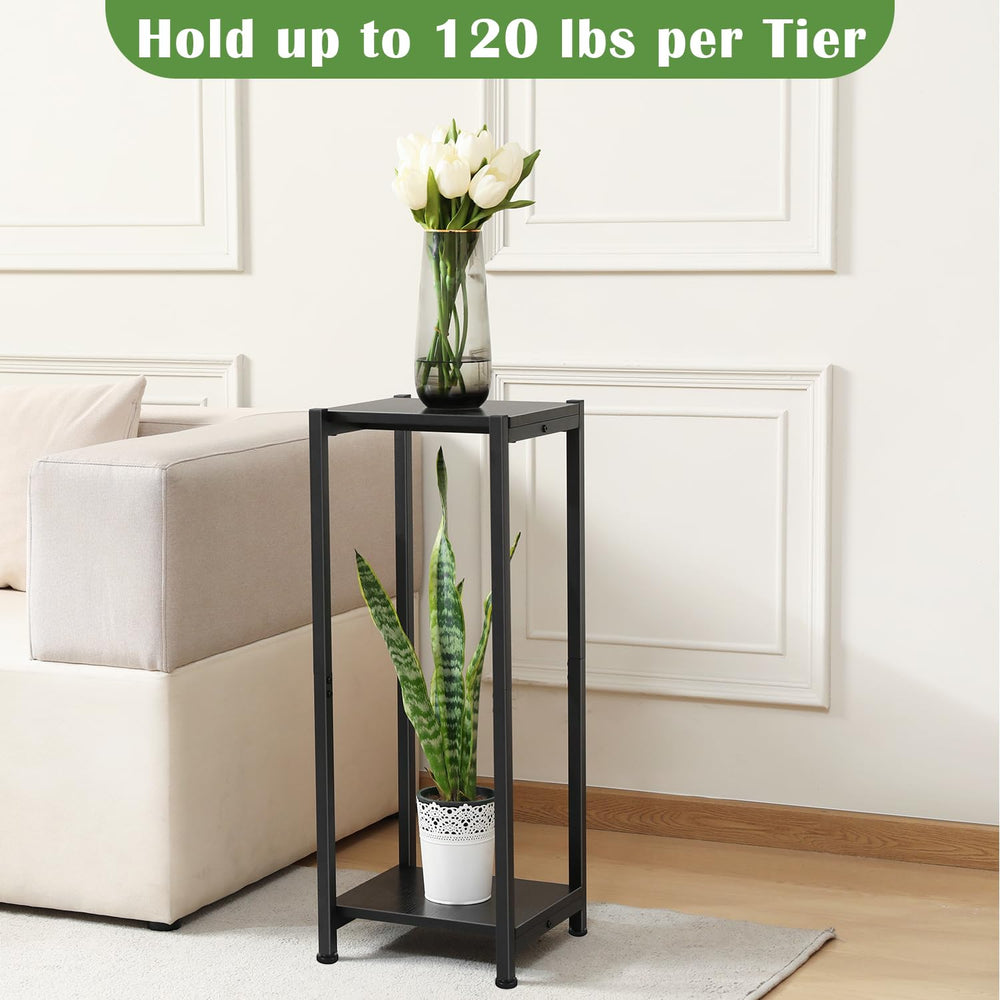 Dipion plant stand in living room demonstrating space-saving vertical display