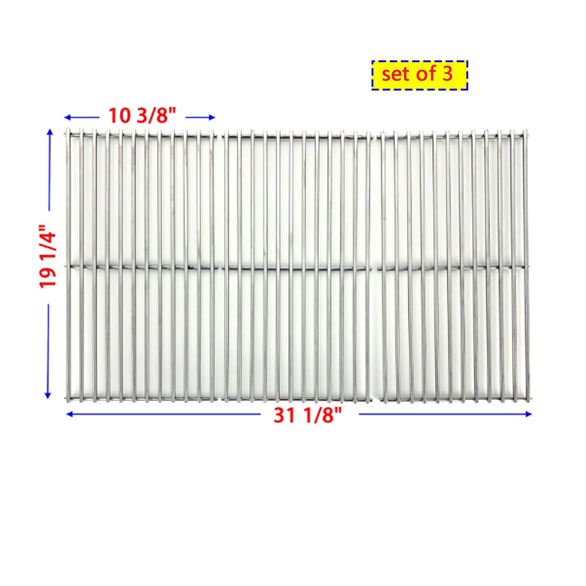 Direct store solid stainless steel cooking grates full view offering durable non-stick surface and larger cooking area