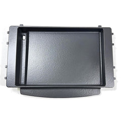 Direct Store cast iron griddle front view showing flat cooking surface and lip for secure fit
