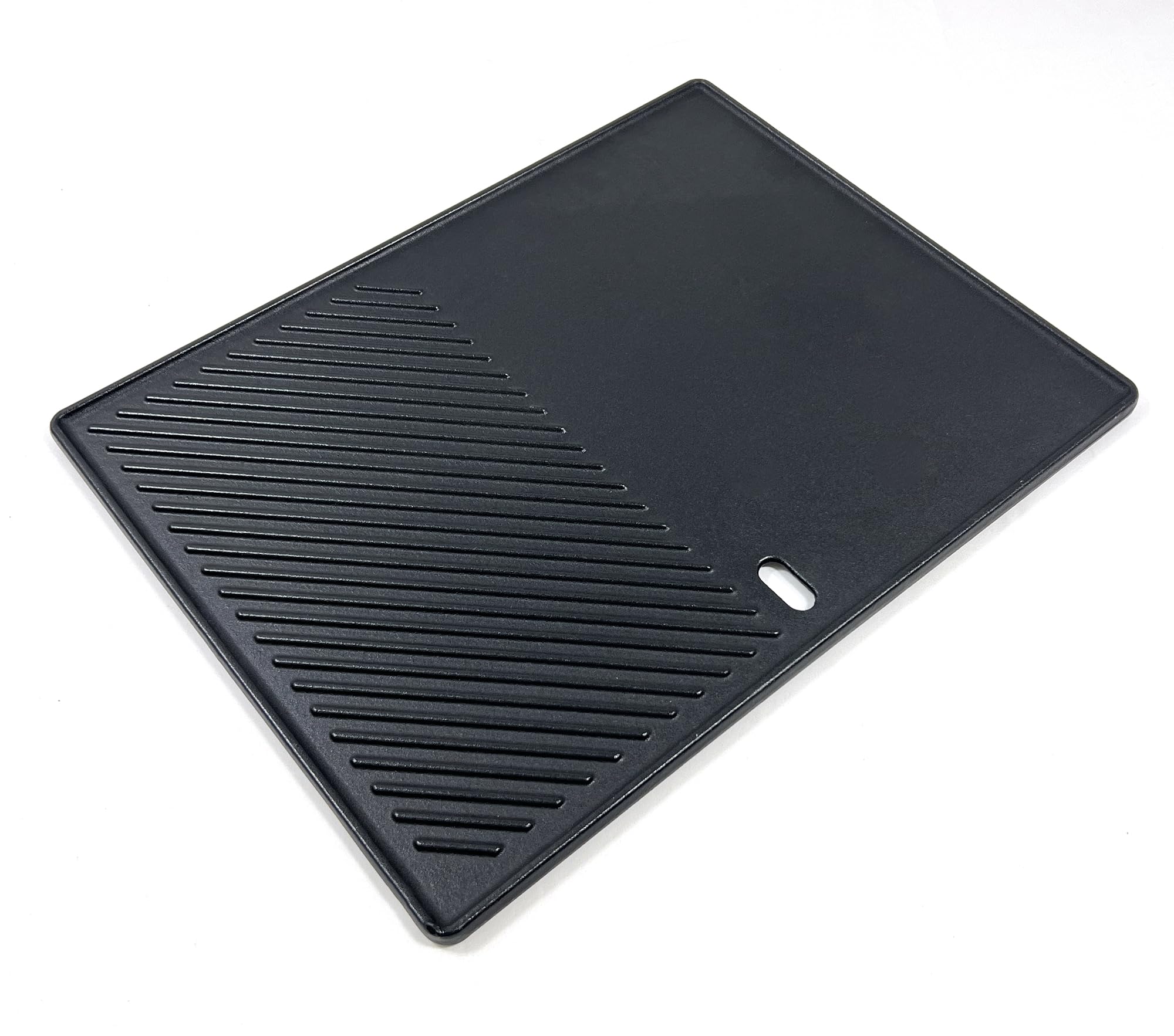 Direct Store griddle next to ruler showing 17 by 13.25 inches for accurate fit verification