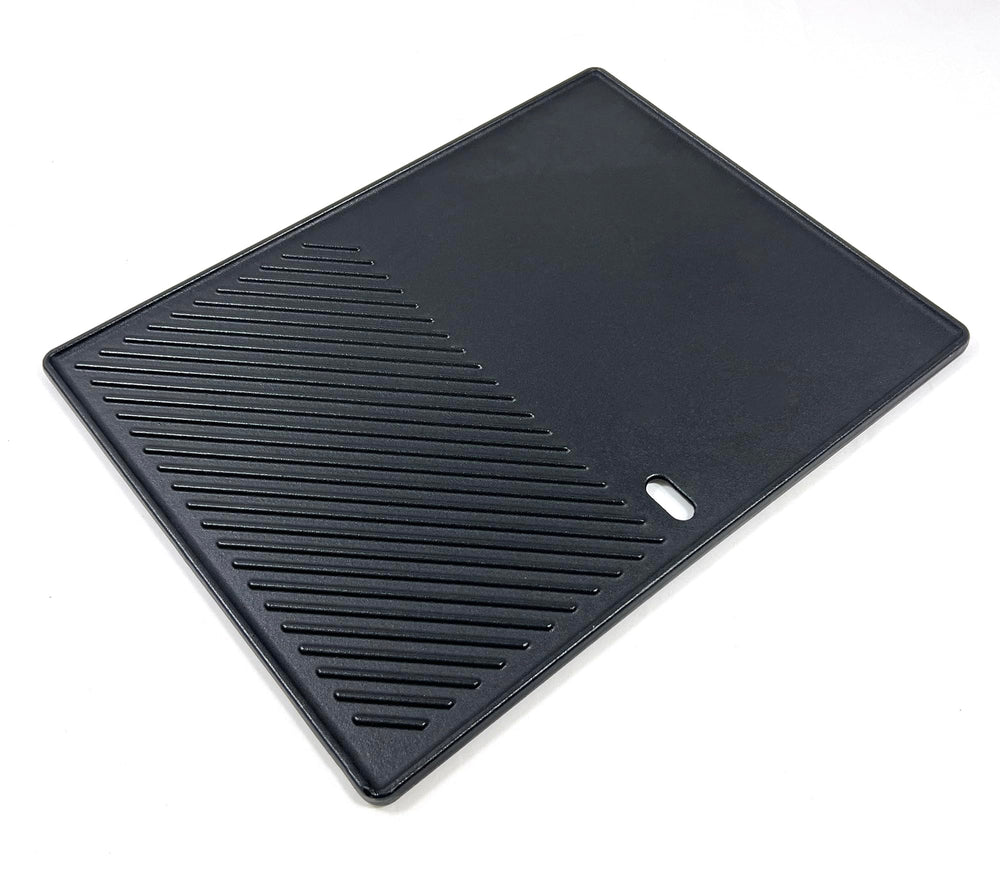 Direct Store griddle next to ruler showing 17 by 13.25 inches for accurate fit verification