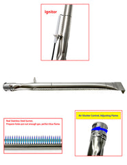 Direct Store DG284 burner tube detail showing precise fit and improved heat spread