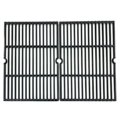 Direct Store front view of two porcelain-coated cast iron grates shows durable cooking surface