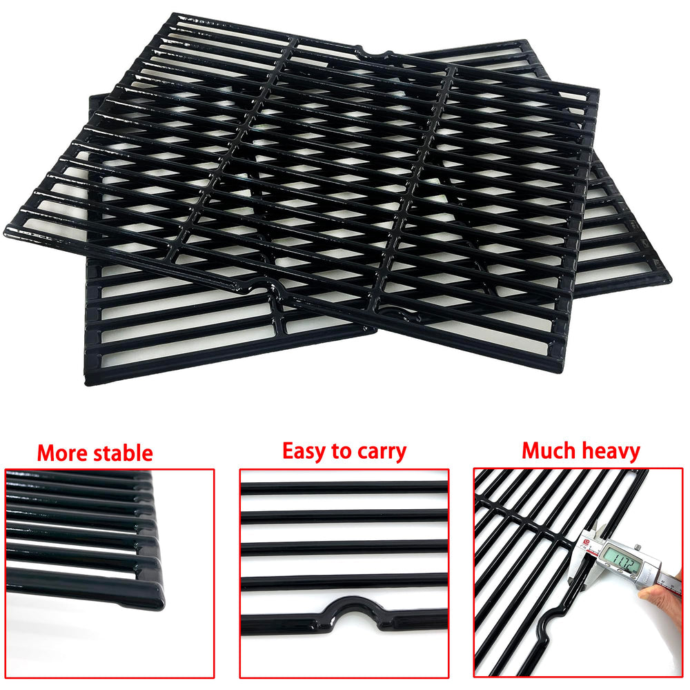Direct Store grates installed on gas grill demonstrate fit and even heat coverage