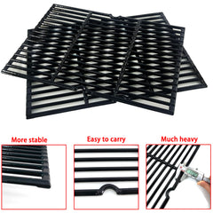 Direct Store grates installed on gas grill demonstrate fit and even heat coverage