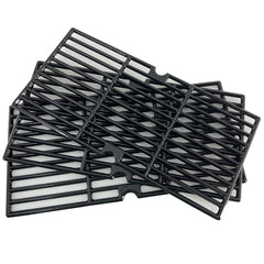Direct store cooking grids installed in a gas grill with food, delivers even searing and heat retention