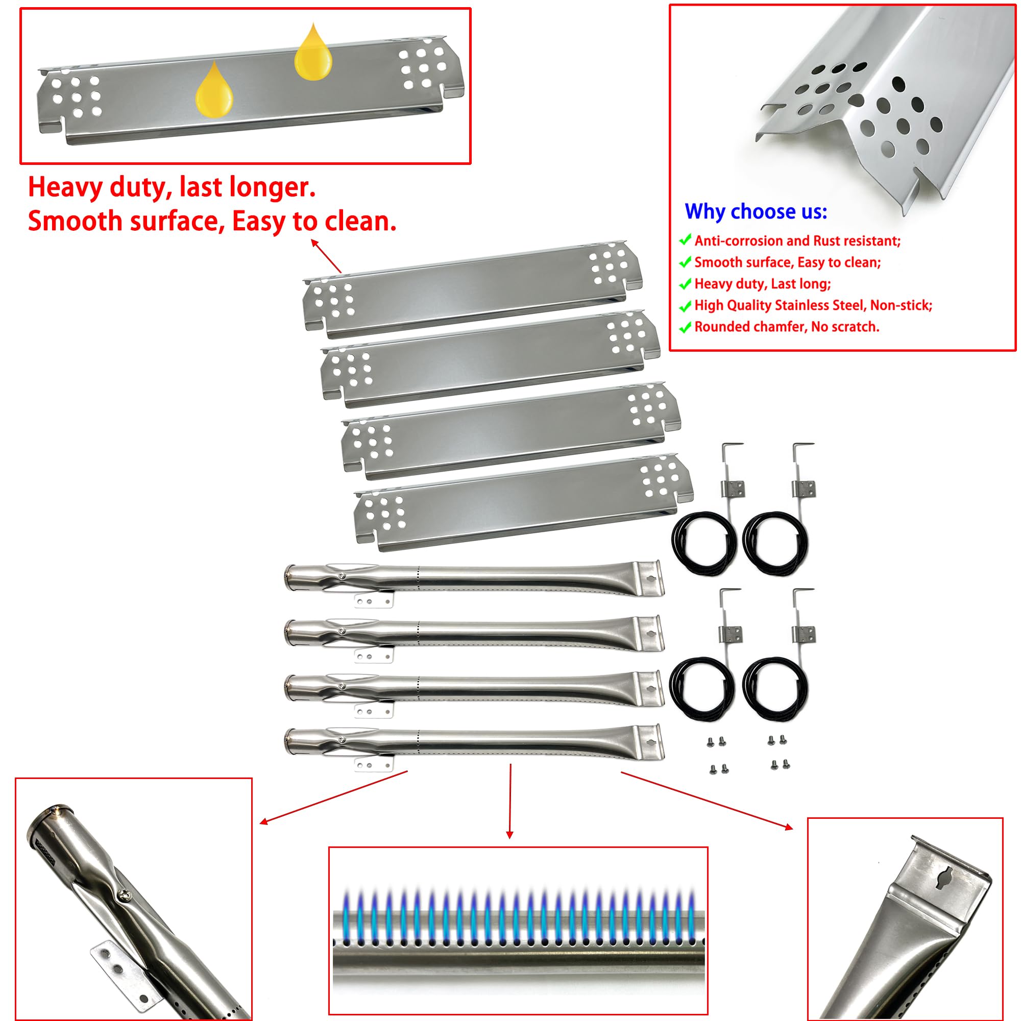 Direct Store detail of non-stick stainless heat plate demonstrating easy-clean surface and even sear