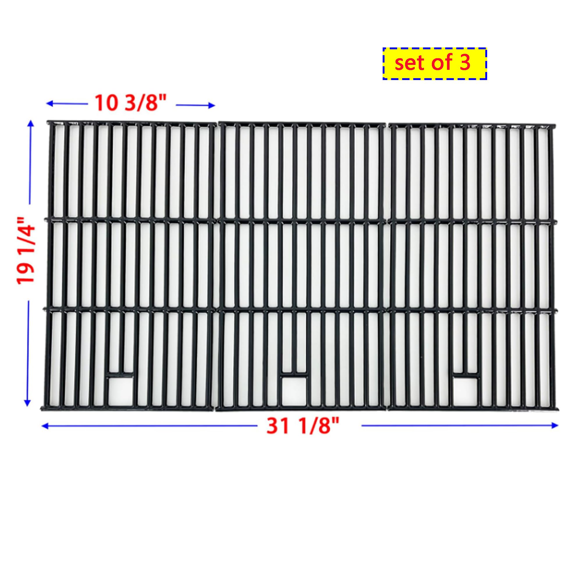 Direct store porcelain cast iron grate closeup providing high heat retention and sear marks