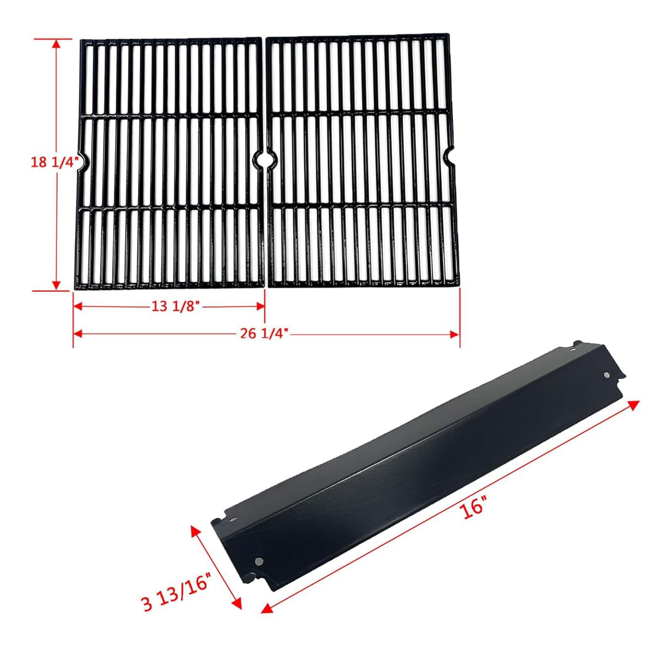 Direct store close-up of porcelain steel heat plate showing smooth finish and rust resistance