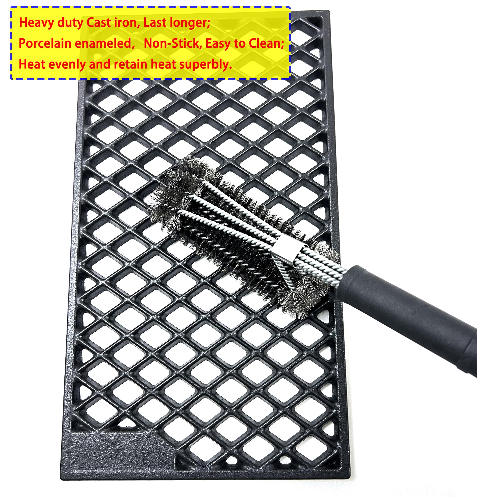 Direct Store grates beside measuring tape showing exact replacement dimensions