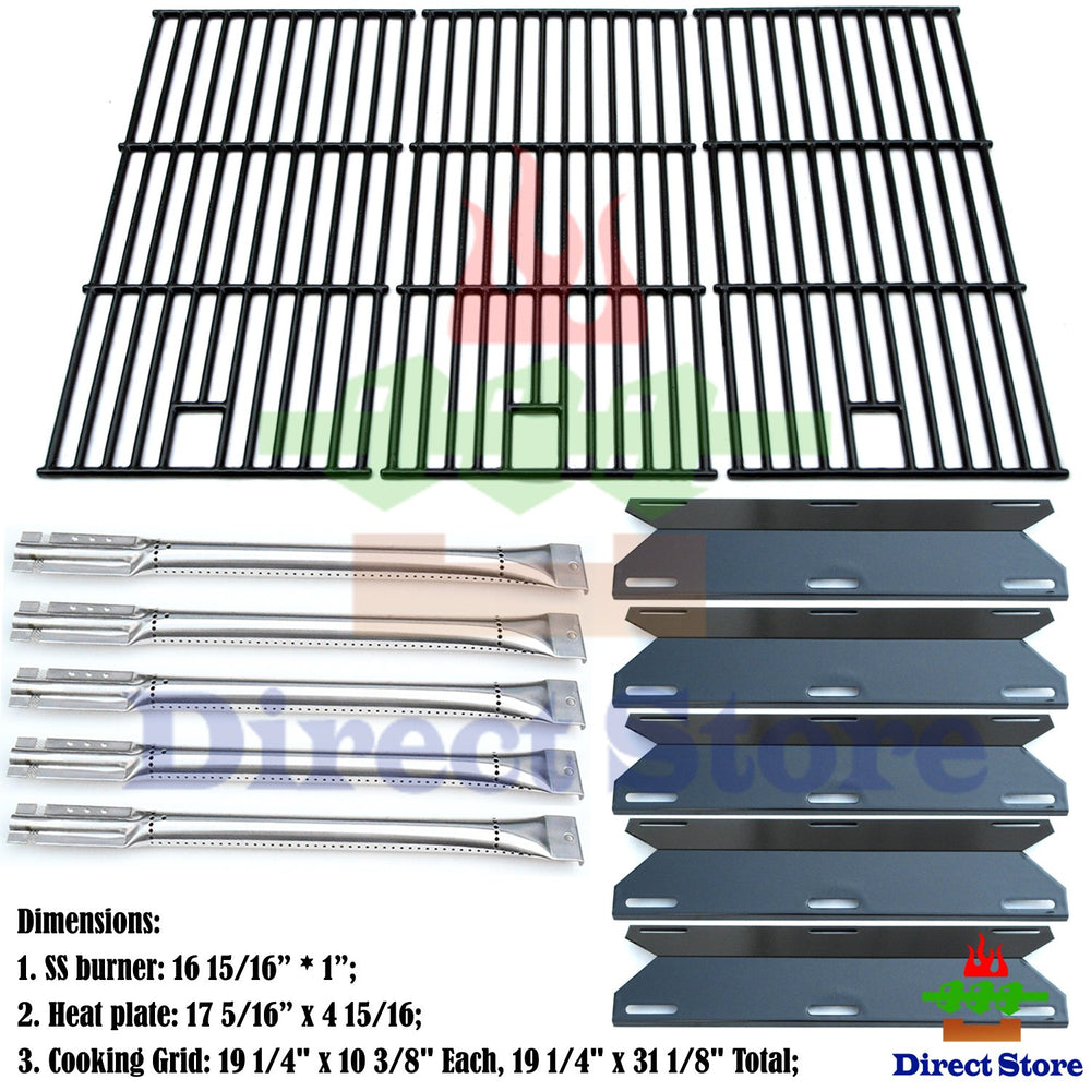 Direct store stainless steel burner close-up showing durable ports and even flames