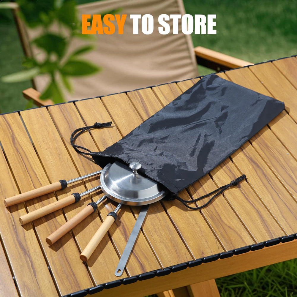 Dirza lifestyle backyard roasting scene enabling social safe marshmallow fun