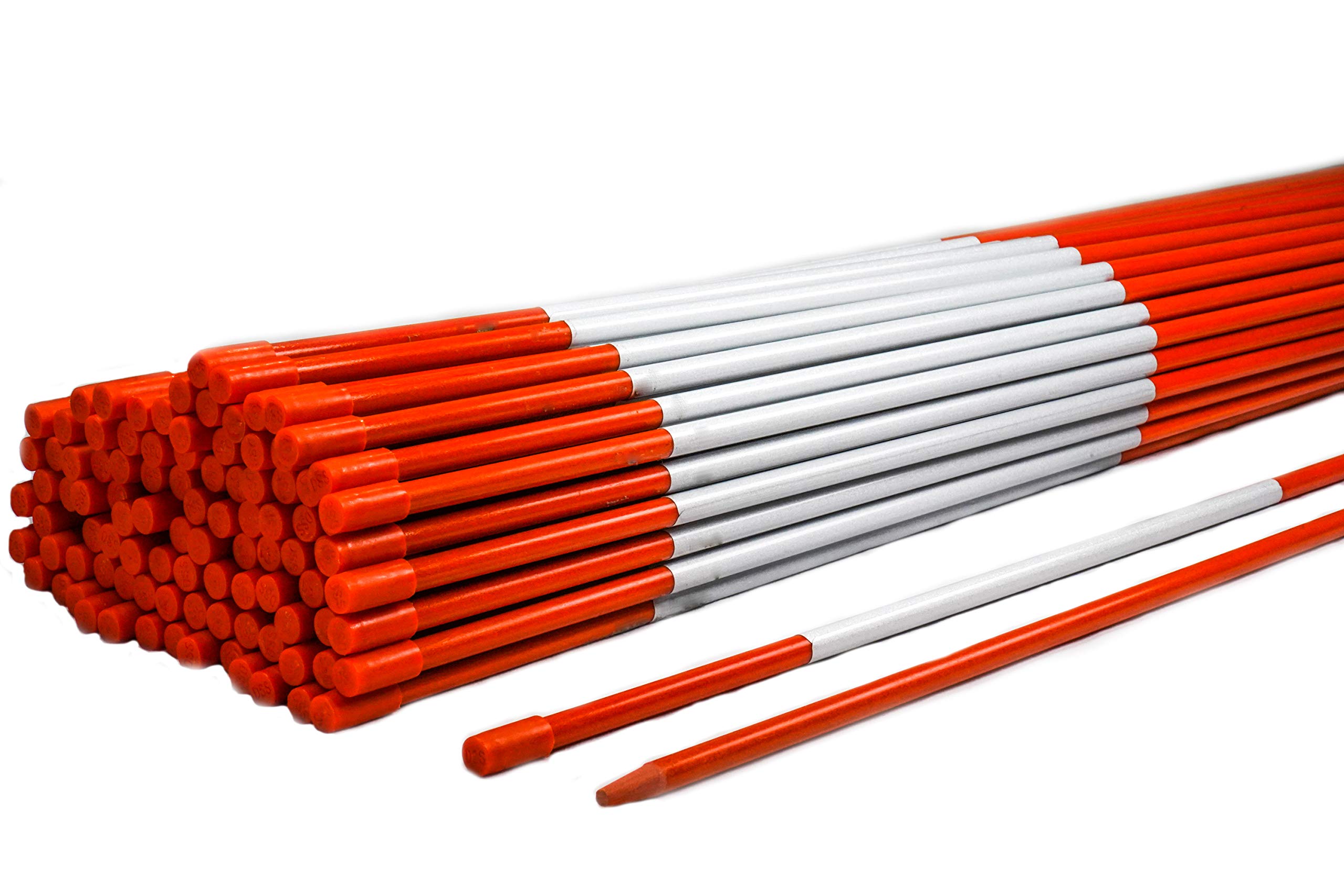 DISCOUNT SNOWSTAKES front pack of twenty orange 4ft markers showing quantity and color for easy supply