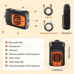 Dispest mounted under a car hood preventing rodents and protecting wires from chewing