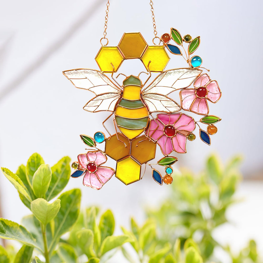 DiuDiuLYU suncatcher hanging in sunlit window casting colorful reflections benefits brightens room