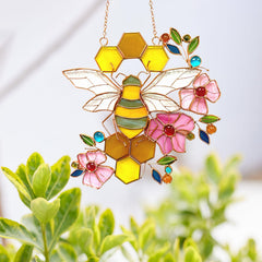 DiuDiuLYU suncatcher hanging in sunlit window casting colorful reflections benefits brightens room
