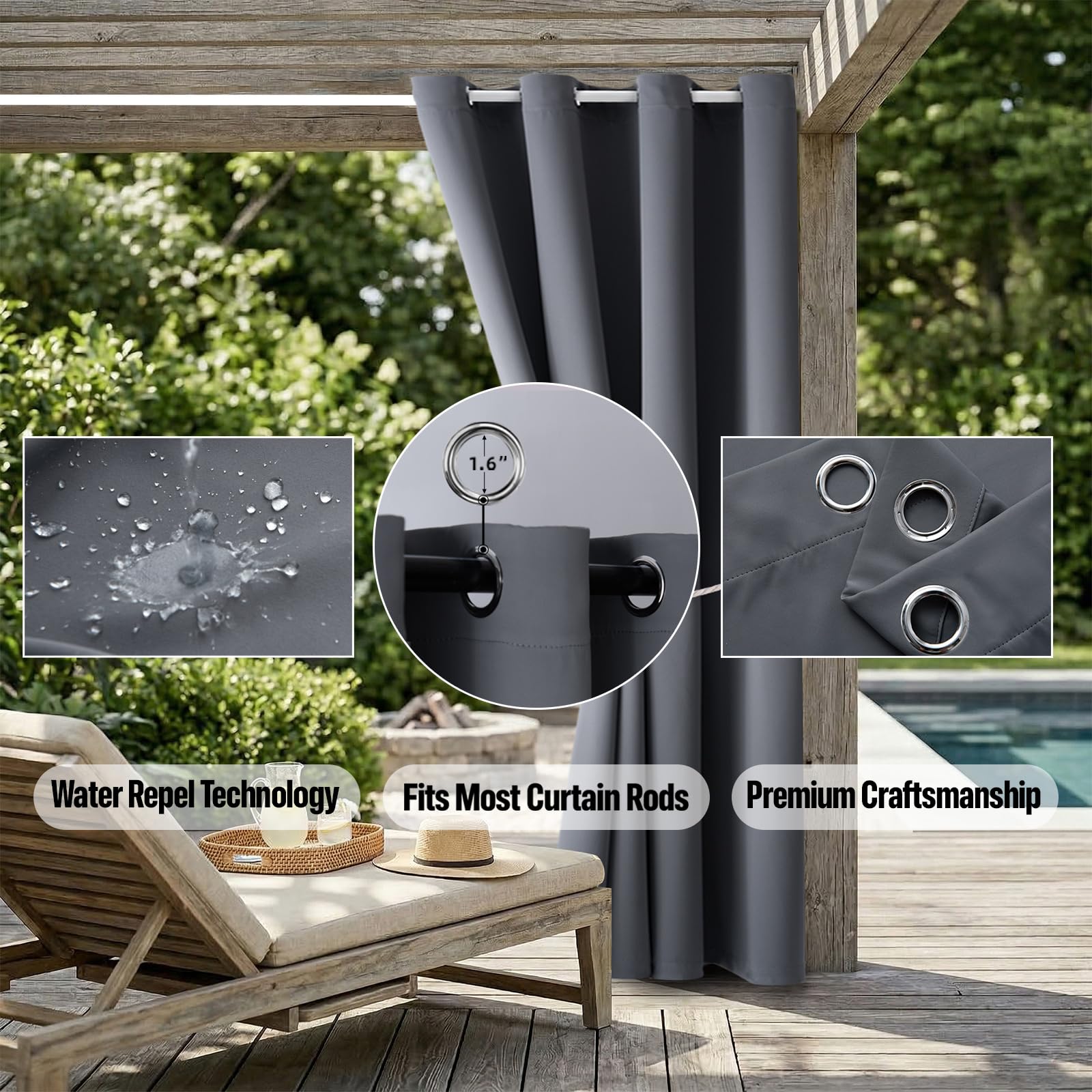 DIVA EN CAMINO DEC panels hung in a pergola creating shaded outdoor living area