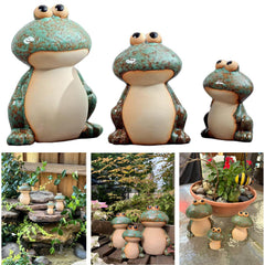 DIY Hub frog family front view showing trio for charming yard display
