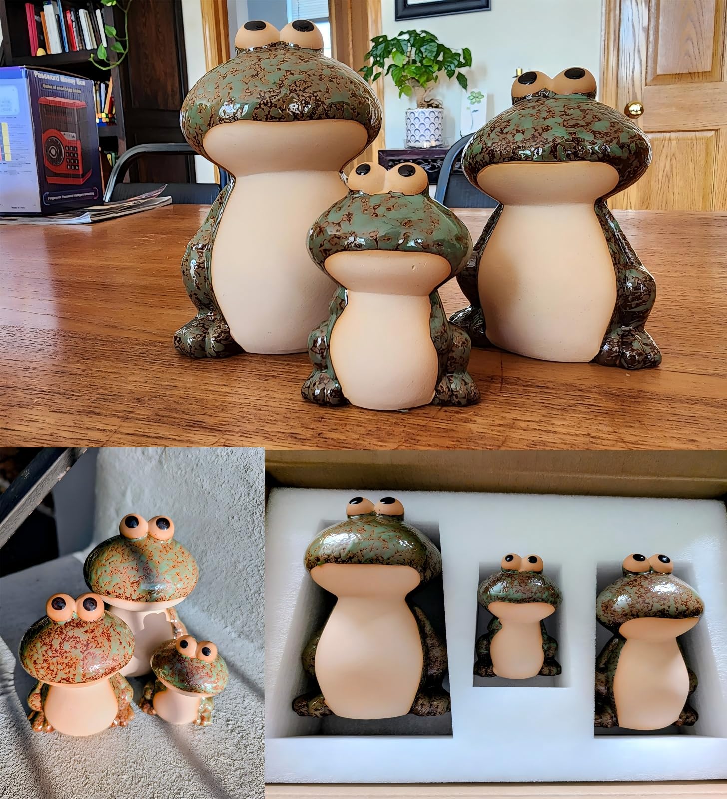DIY Hub mom frog placed inside a planter adding whimsical garden accent