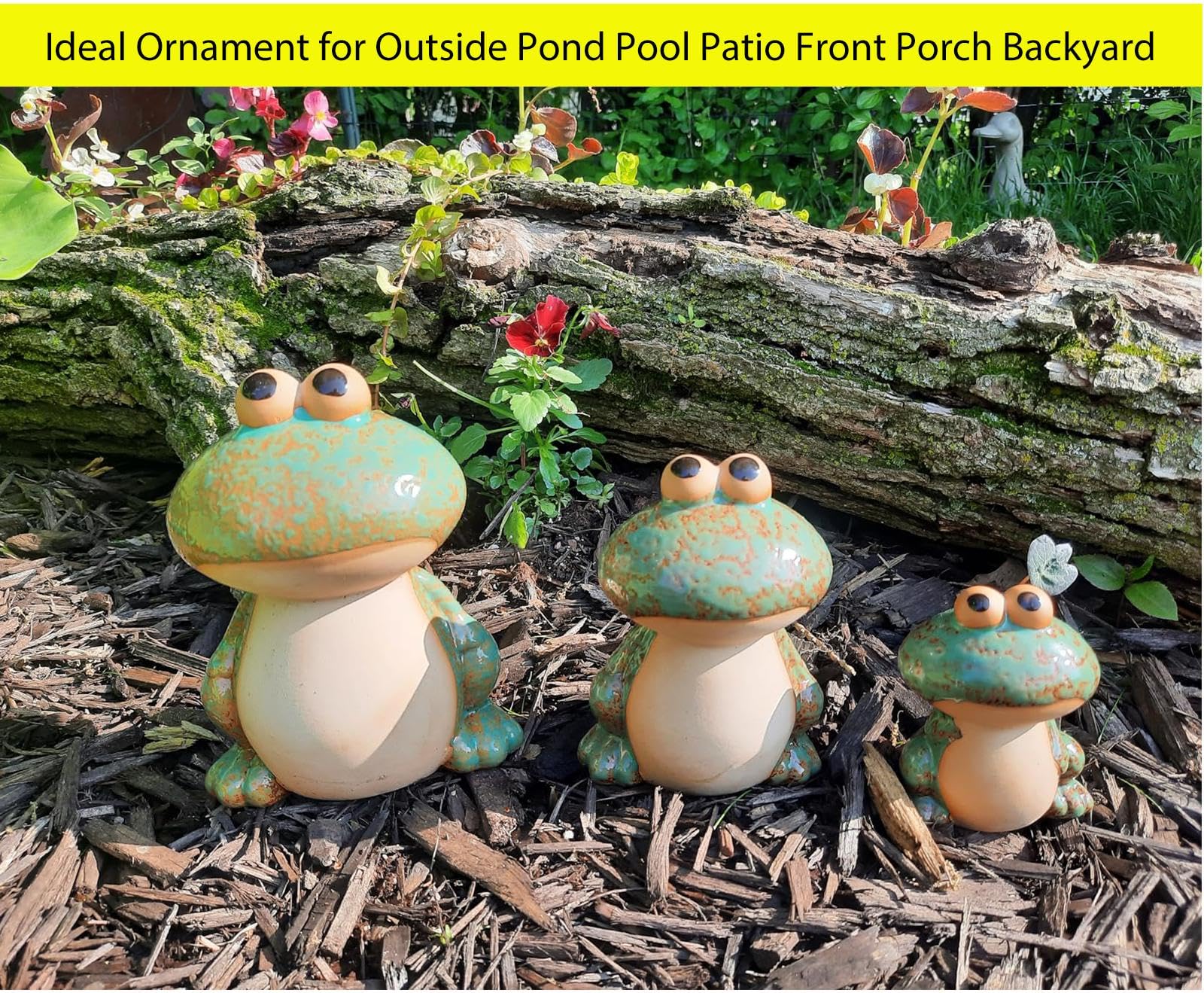 DIY Hub frog next to garden trowel showing compact size and scale