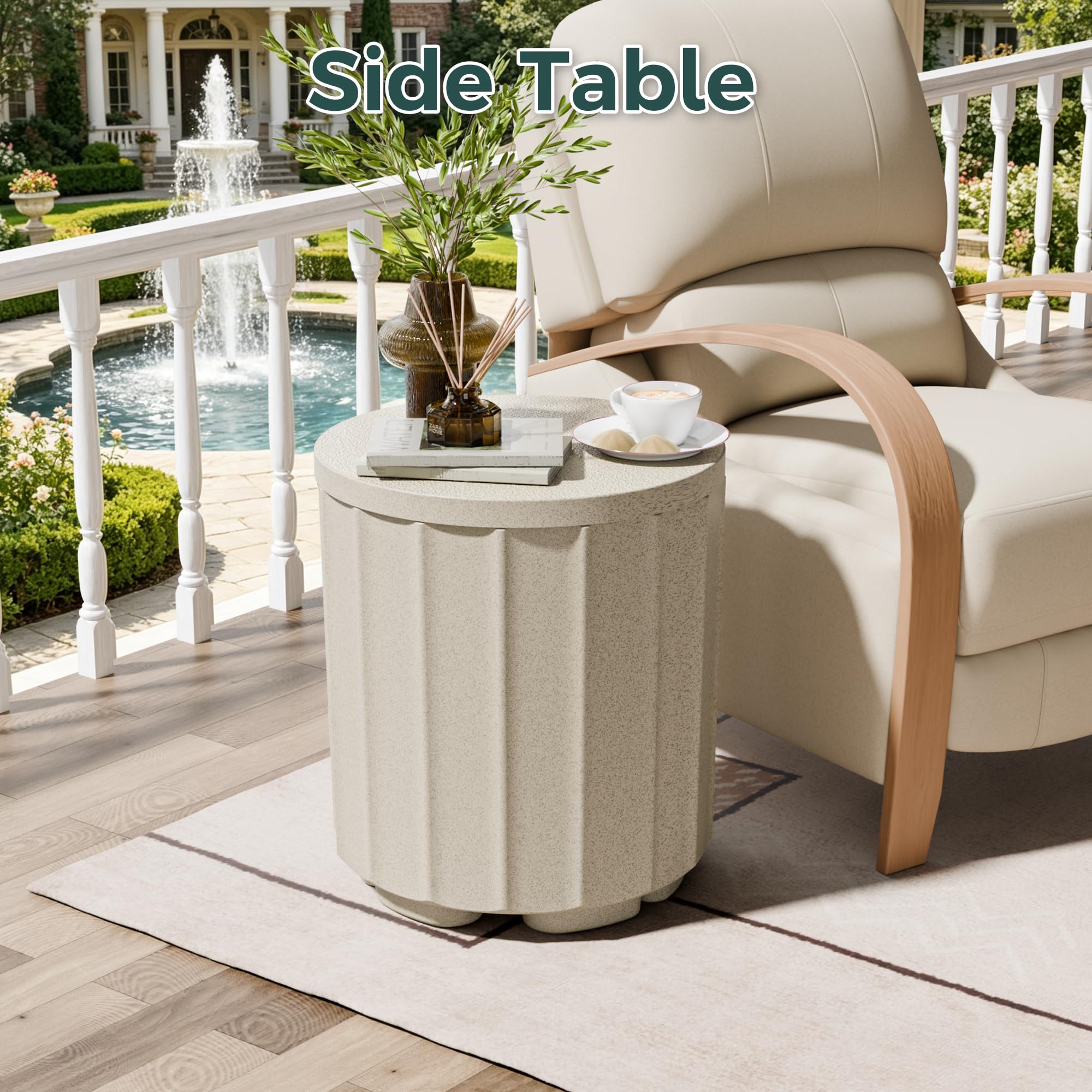 Diyfire beige finish close-up showing weather-resistant texture and label