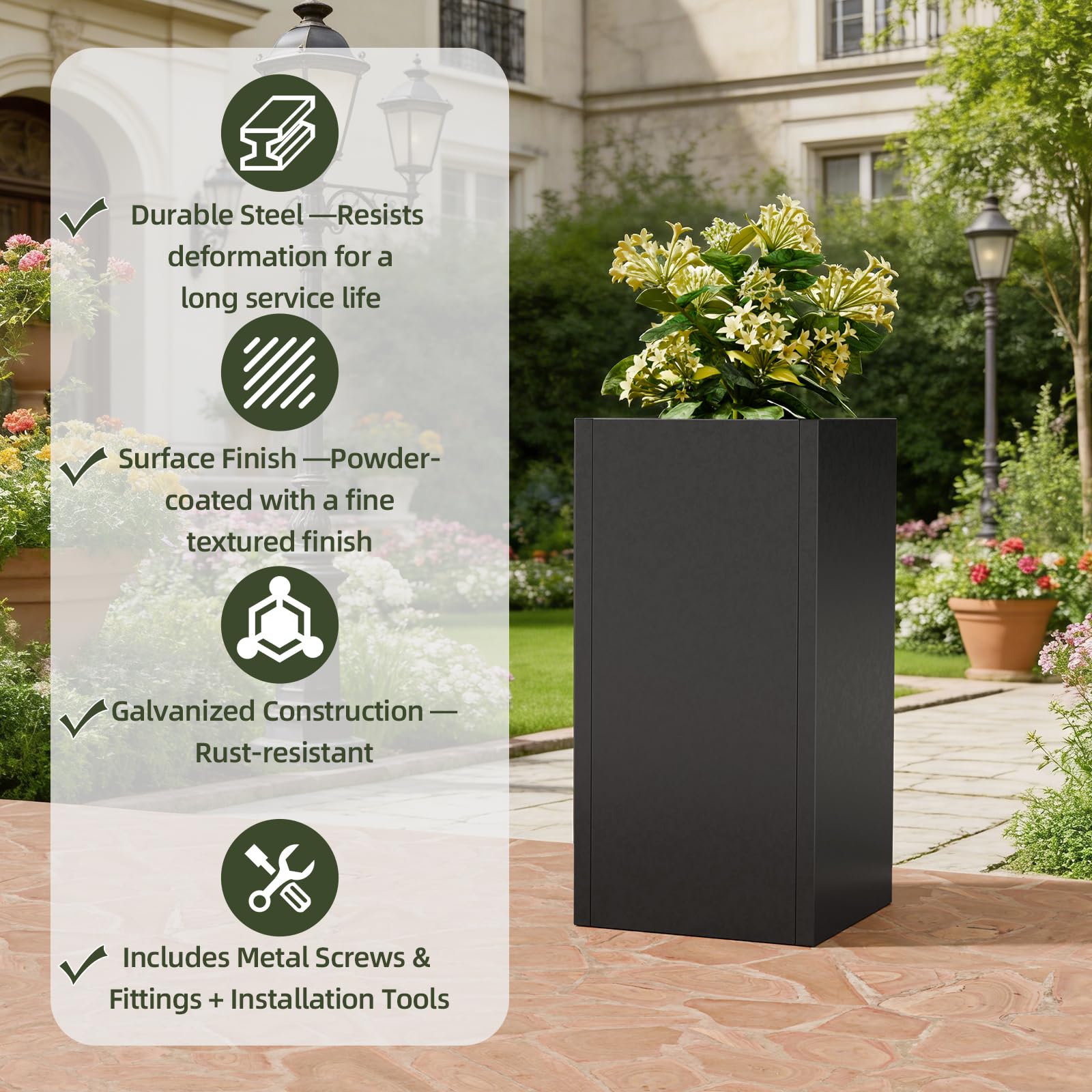 Diyfire removable insert shelf and divider detail enabling flexible planting
