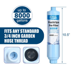 DIYOLE filter attached to garden hose demonstrating quick tool-free hookup
