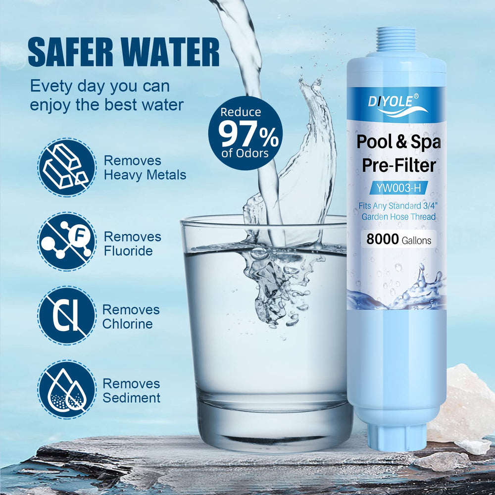DIYOLE filter filling a backyard pool with clearer looking water benefit