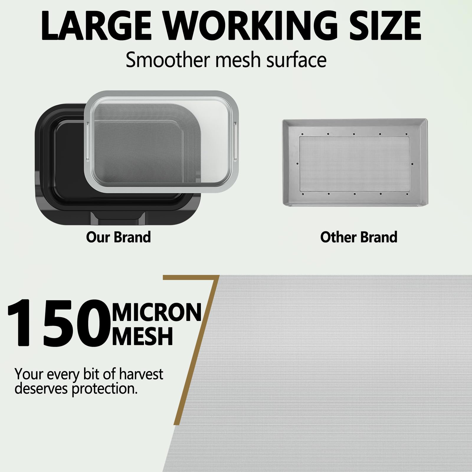 DIYPOP close-up of 150-micron stainless mesh showing precise particle separation benefit