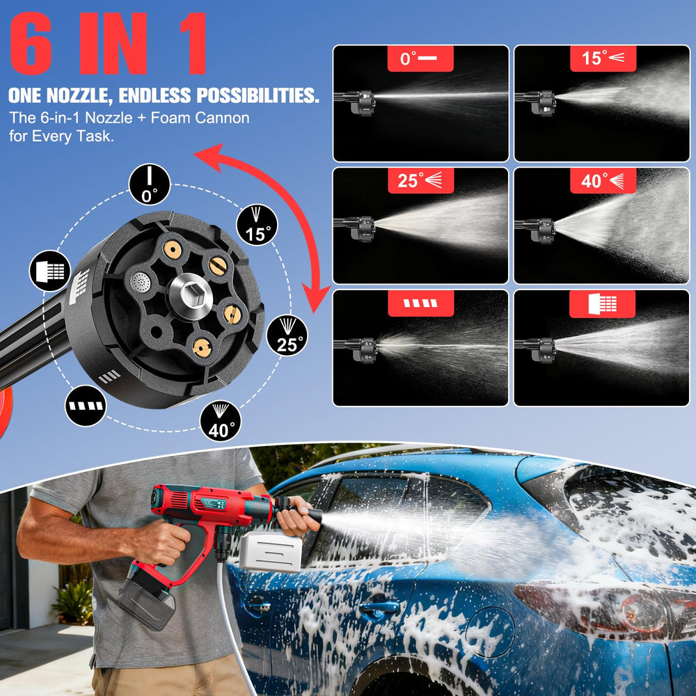 DIYtoolifz spraying a car exterior for fast, cordless vehicle cleaning benefit