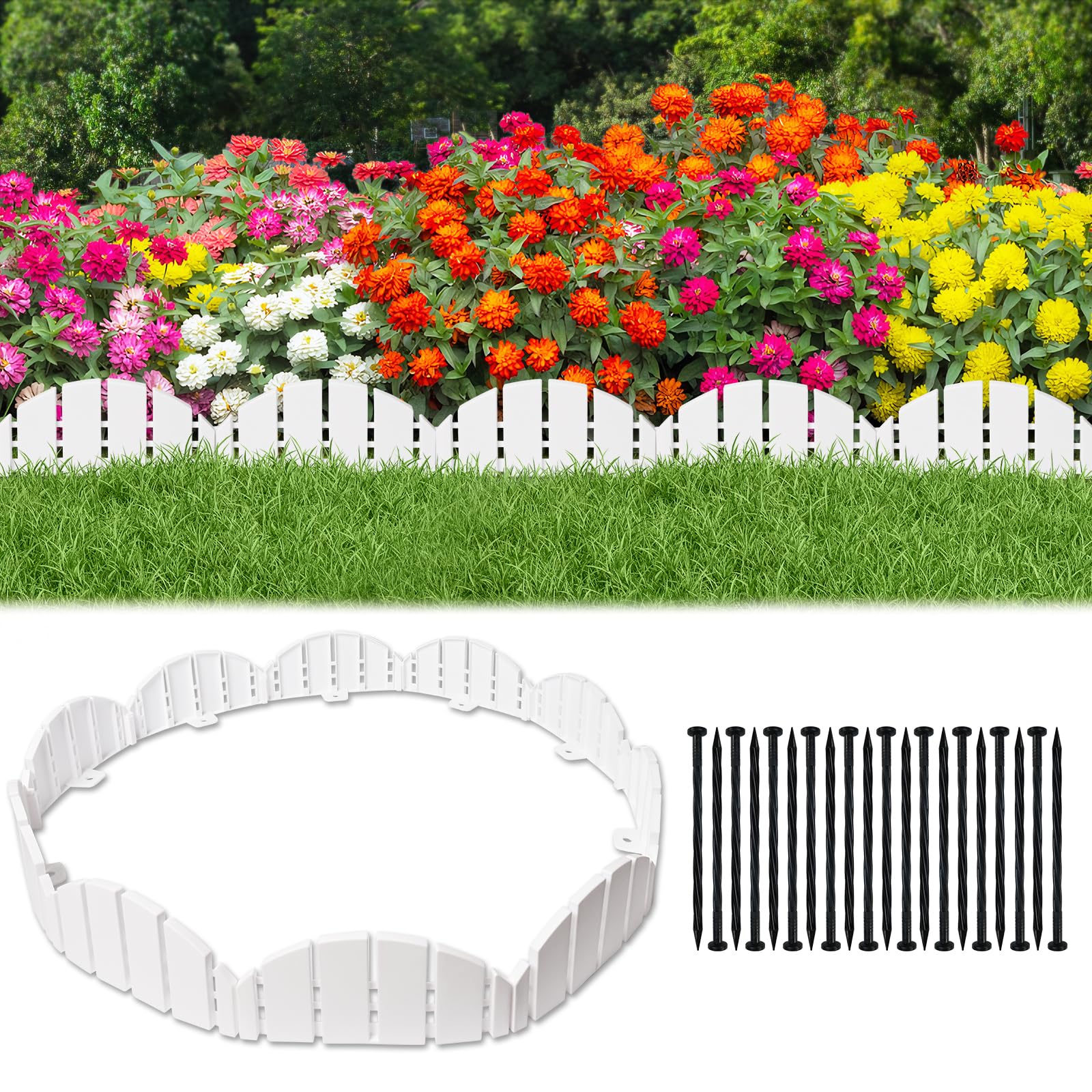 DJKFAEK front view of boxed white edging kit showing neat curb appeal