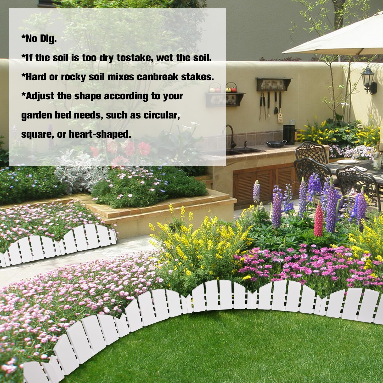 DJKFAEK lifestyle scene of patio pathway with bright, defined edging