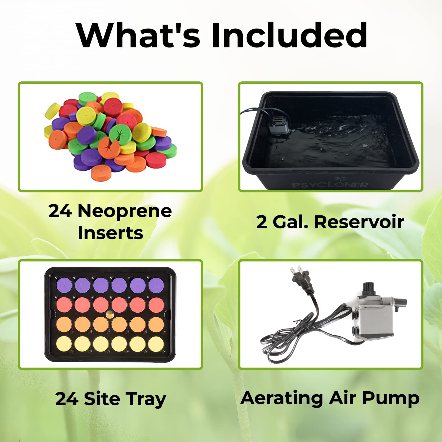 DL Wholesale Psycloner aeration pump and tubing delivering oxygen to boost root development