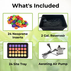 DL Wholesale Psycloner aeration pump and tubing delivering oxygen to boost root development