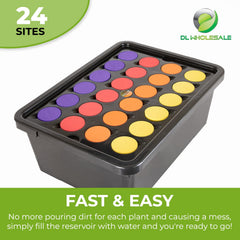 DL Wholesale Psycloner open reservoir revealing 2-gallon DWC tray for easy filling and cleaning