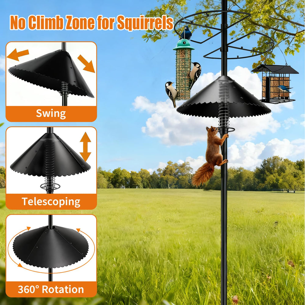 DMTXCRP baffle installed on round pole preventing squirrel access