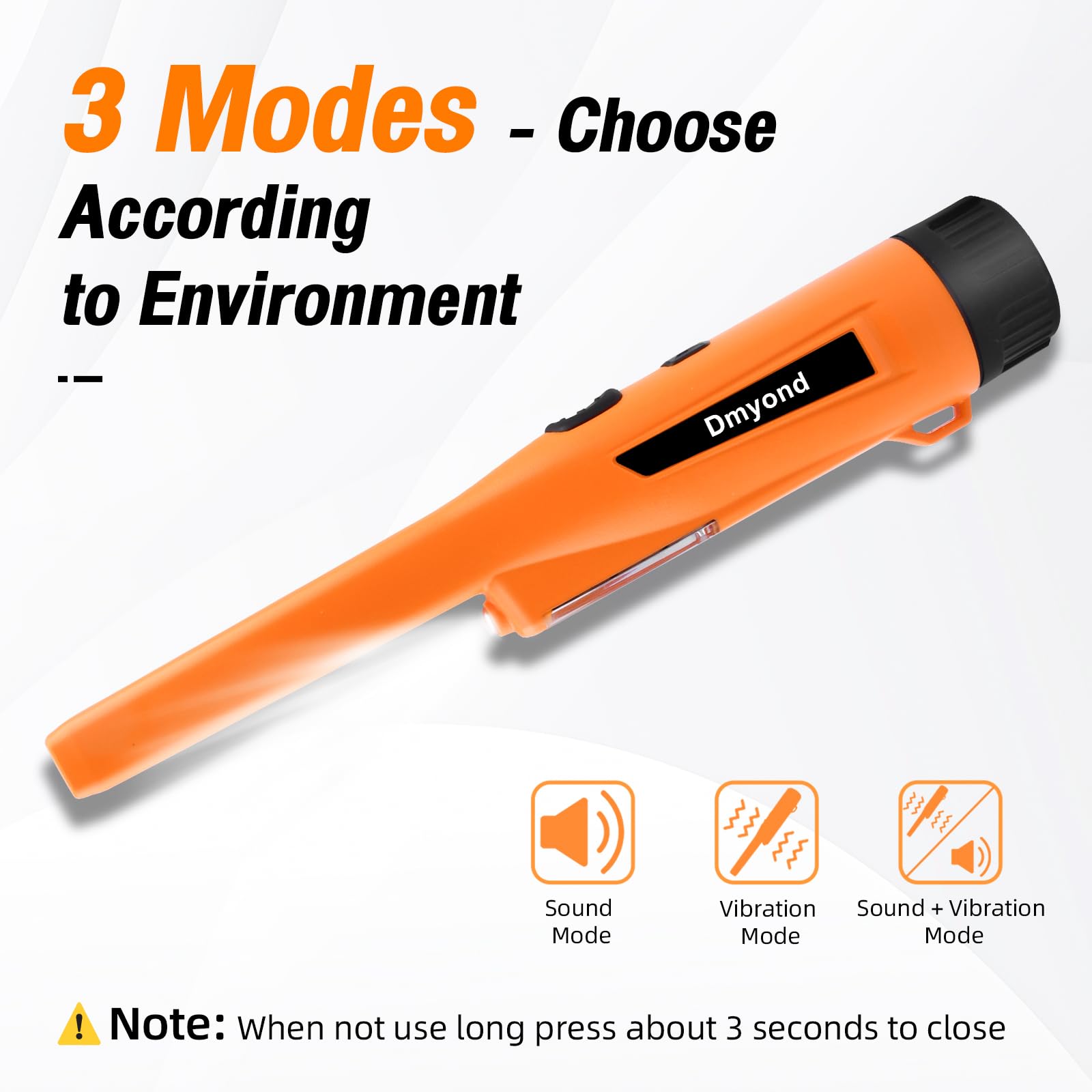 Dmyond pinpointer LED indicator close-up helping quick distance assessment