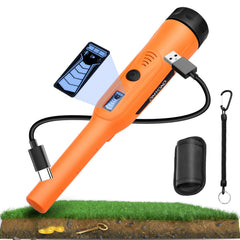 Dmyond pinpointer front view showing compact design and grip benefit