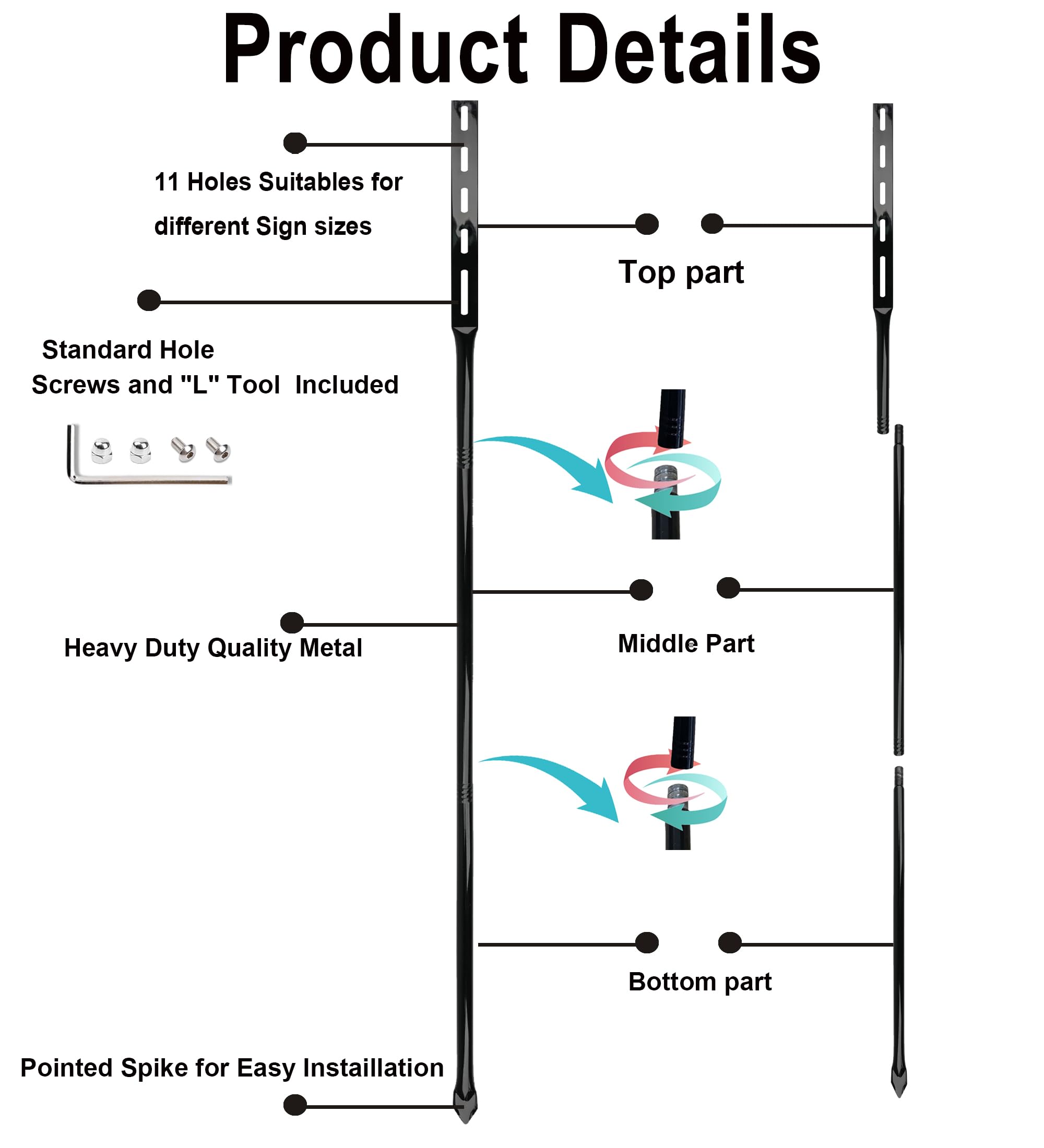 Dmytop layout of included nuts bolts and L-wrenches showing quick install convenience
